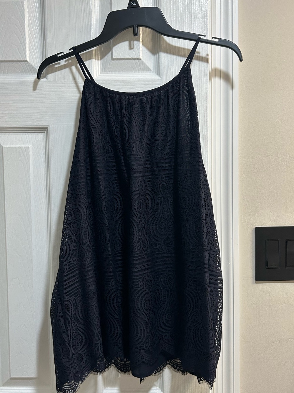 Loft navy Lace Spaghetti Strap tank top